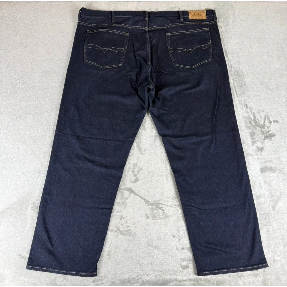 Polo Ralph Lauren Varrick Slim Straight Jeans Mens 48x30 Dark Blue Denim New NWT